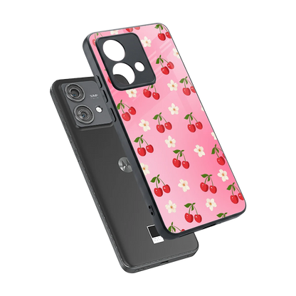 Berry Bliss sleek motorola edge 40 neo 5g cover with tempered glass back and TPU edges