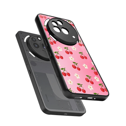 Berry Bliss sleek nothing phone 3a pro cover with tempered glass back and TPU edges