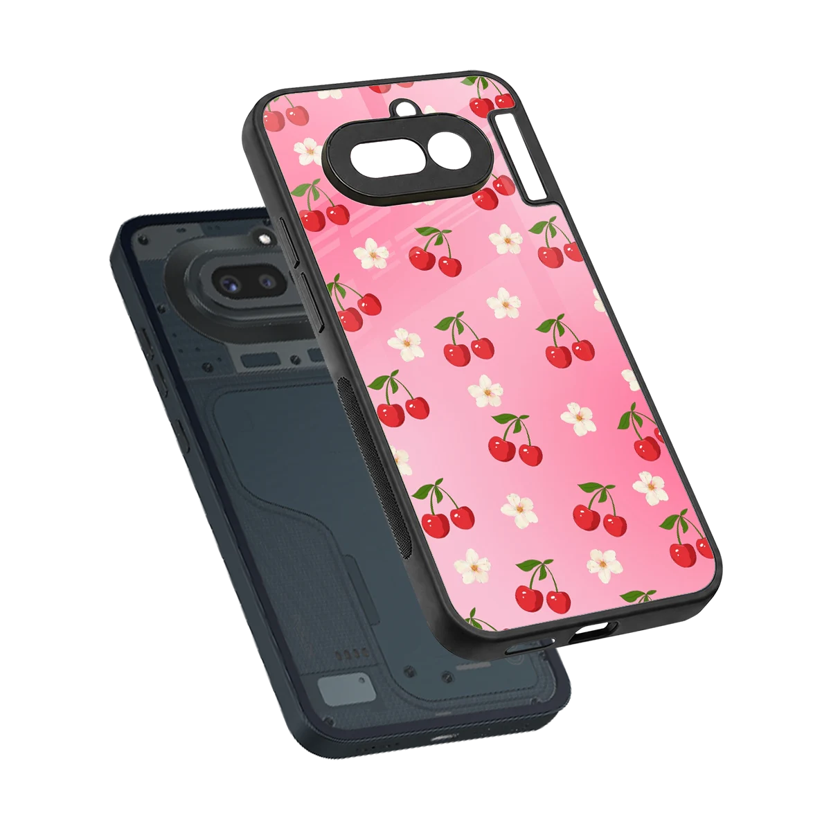 Berry Bliss sleek nothing phone 4a cover with tempered glass back and TPU edges