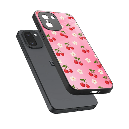 Berry Bliss sleek oneplus 15r cover with tempered glass back and TPU edges