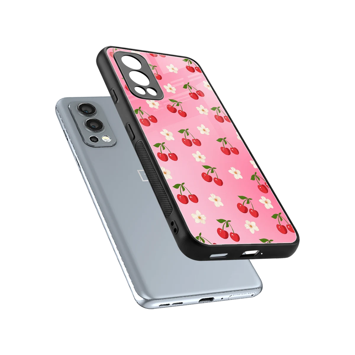 Berry Bliss sleek oneplus nord 2 cover with tempered glass back and TPU edges