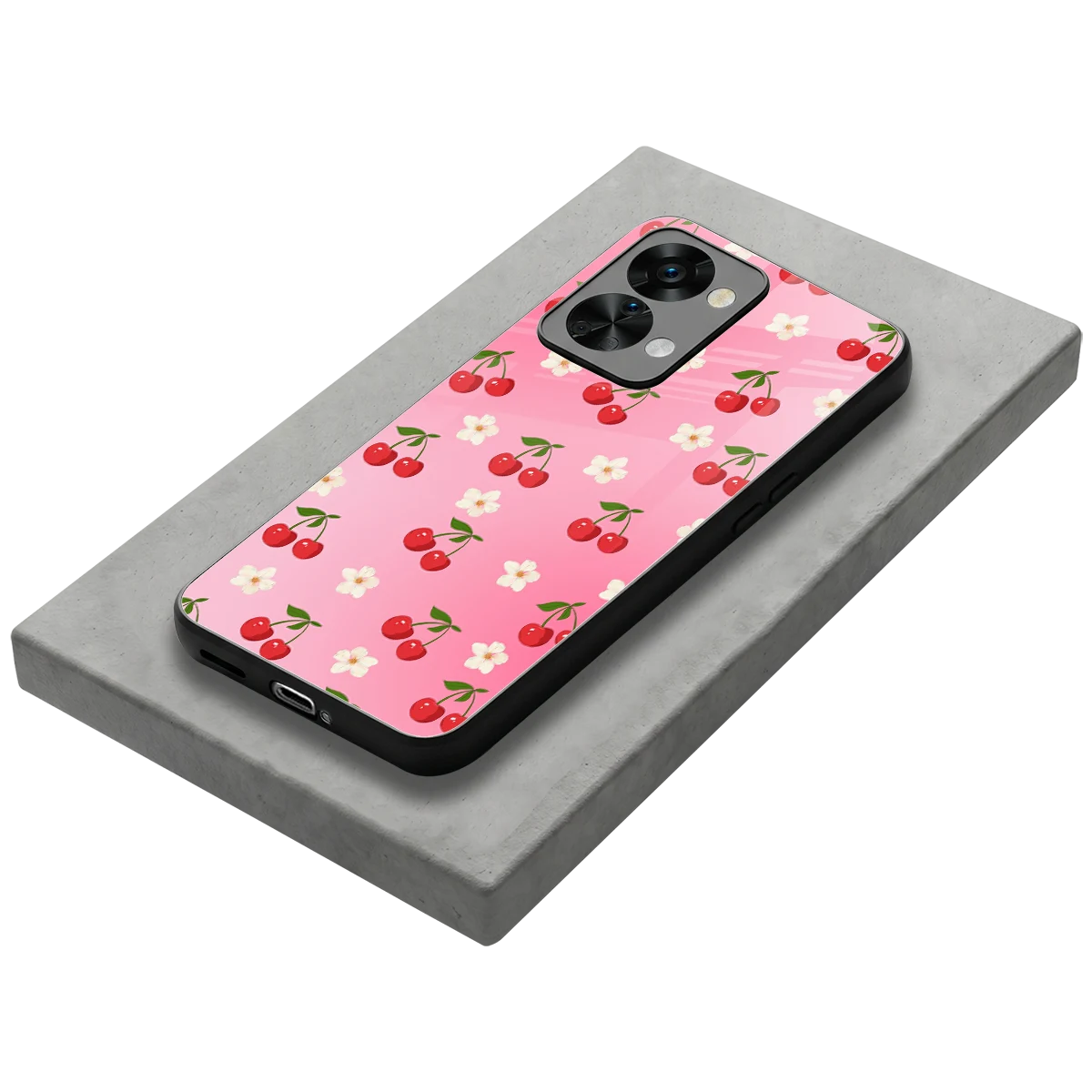 Berry Bliss stylish phone case for oneplus nord 2t | glossy glass and slim fit