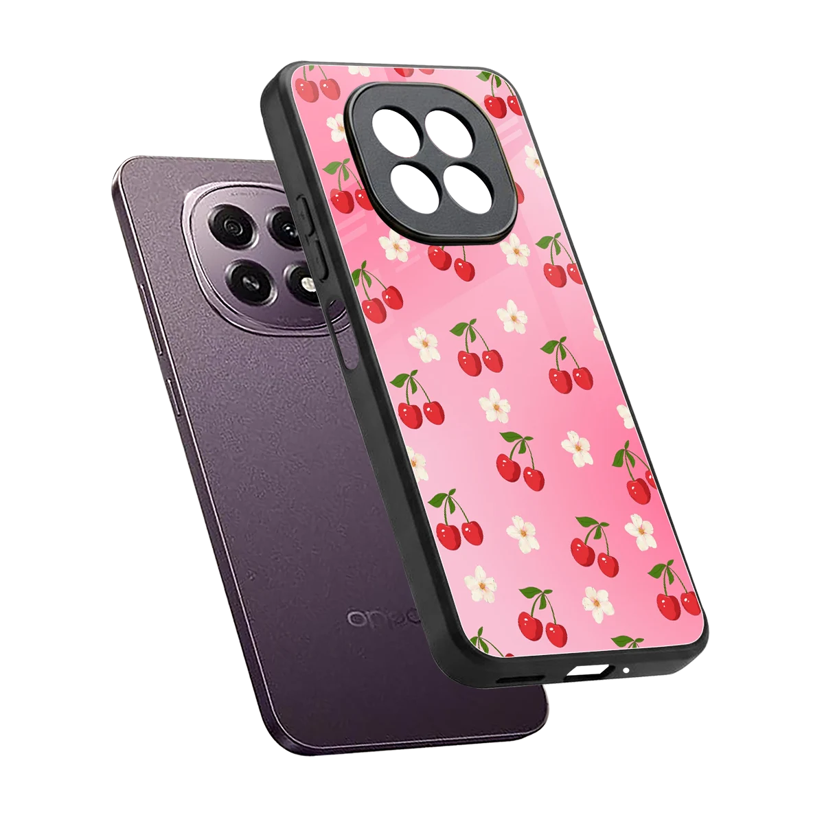 Berry Bliss sleek oppo f29 5g cover with tempered glass back and TPU edges