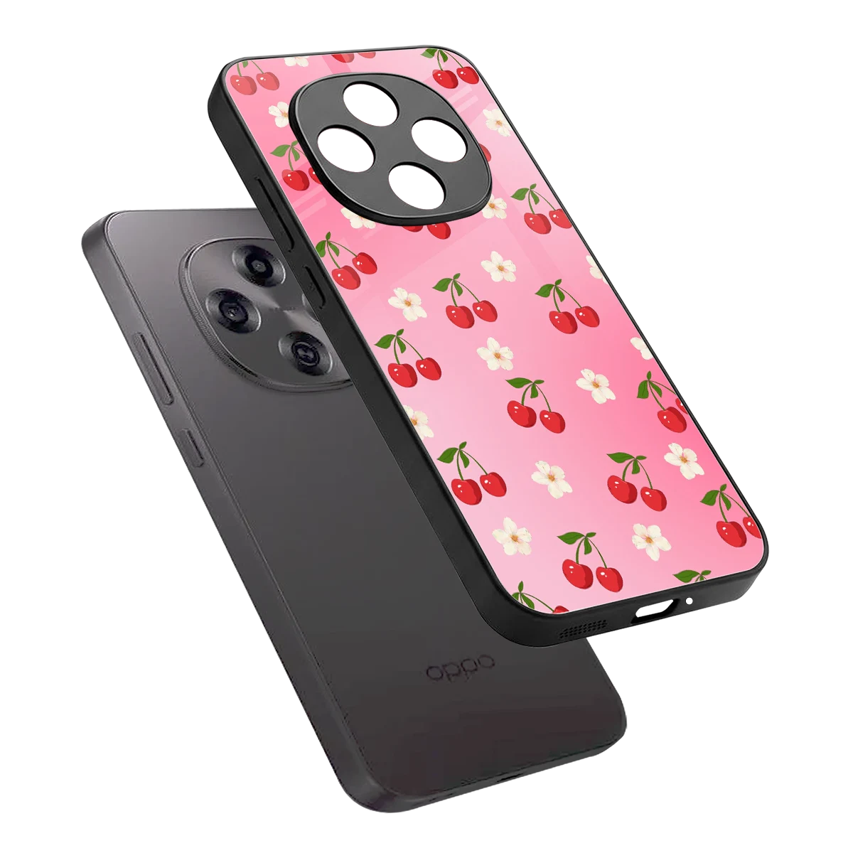 Berry Bliss sleek oppo f31 pro 5g cover with tempered glass back and TPU edges