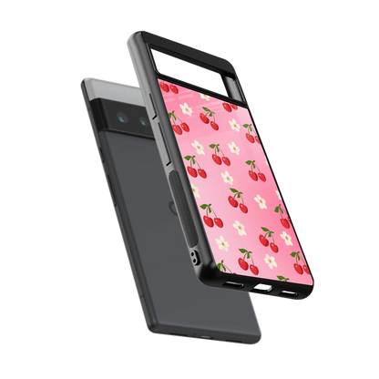 Berry Bliss sleek google pixel 6 pro cover with tempered glass back and TPU edges