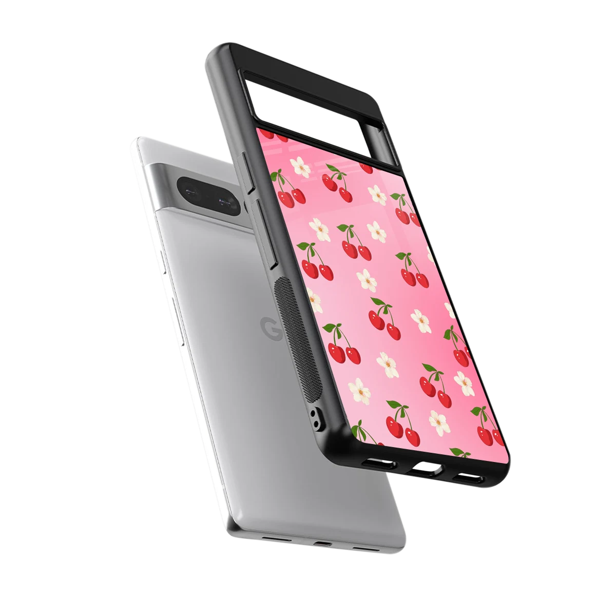 Berry Bliss sleek google pixel 7 pro cover with tempered glass back and TPU edges