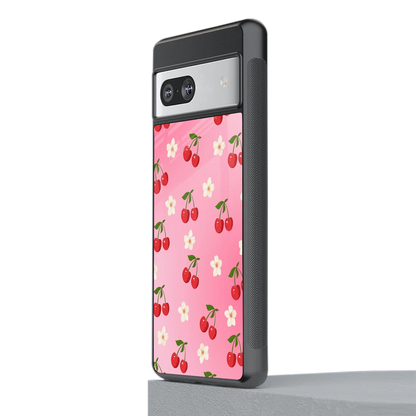 Berry Bliss stylish phone case for google pixel 7a | glossy glass and slim fit
