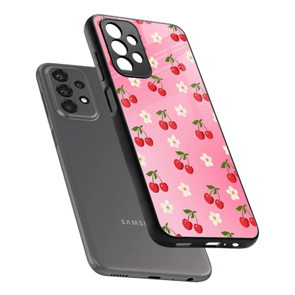 Berry Bliss sleek samsung galaxy a23 cover with tempered glass back and TPU edges