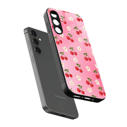 Berry Bliss sleek samsung galaxy m35 5g cover with tempered glass back and TPU edges