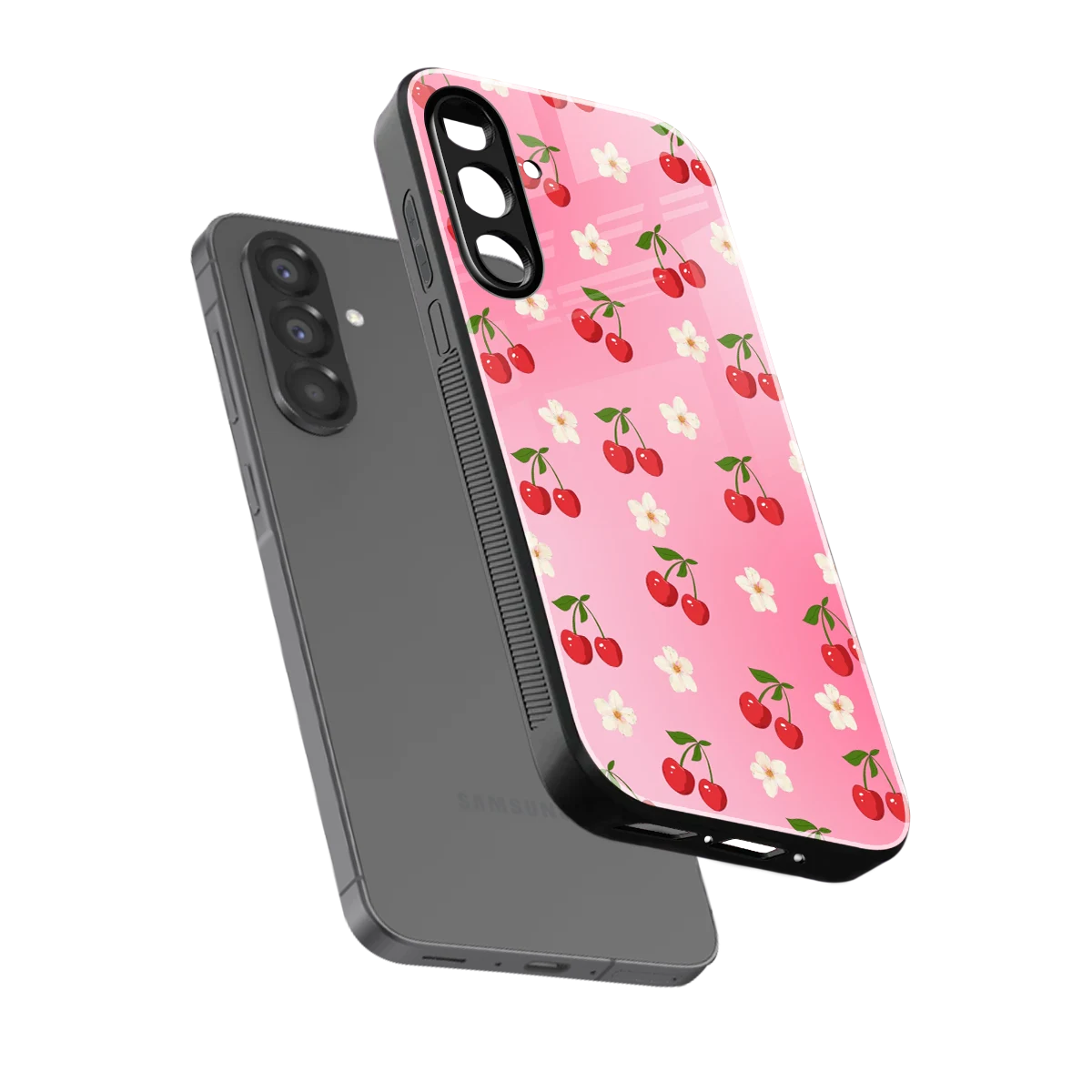 Berry Bliss sleek samsung galaxy a37 5g cover with tempered glass back and TPU edges