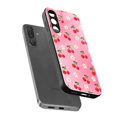 Berry Bliss sleek samsung galaxy m36 5g cover with tempered glass back and TPU edges