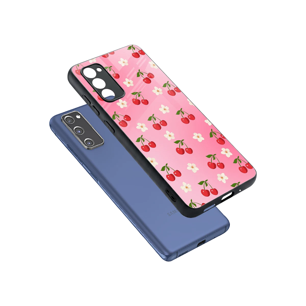 Berry Bliss sleek samsung galaxy s20 fe cover with tempered glass back and TPU edges