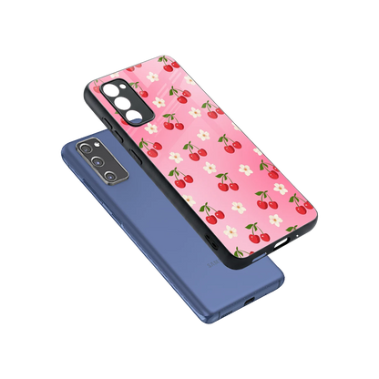 Berry Bliss sleek samsung galaxy s20 fe cover with tempered glass back and TPU edges