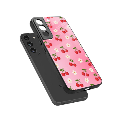 Berry Bliss sleek samsung galaxy s22 cover with tempered glass back and TPU edges