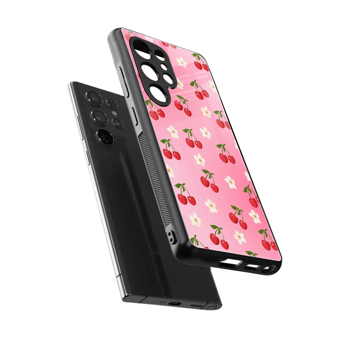 Berry Bliss sleek samsung galaxy s25 ultra cover with tempered glass back and TPU edges