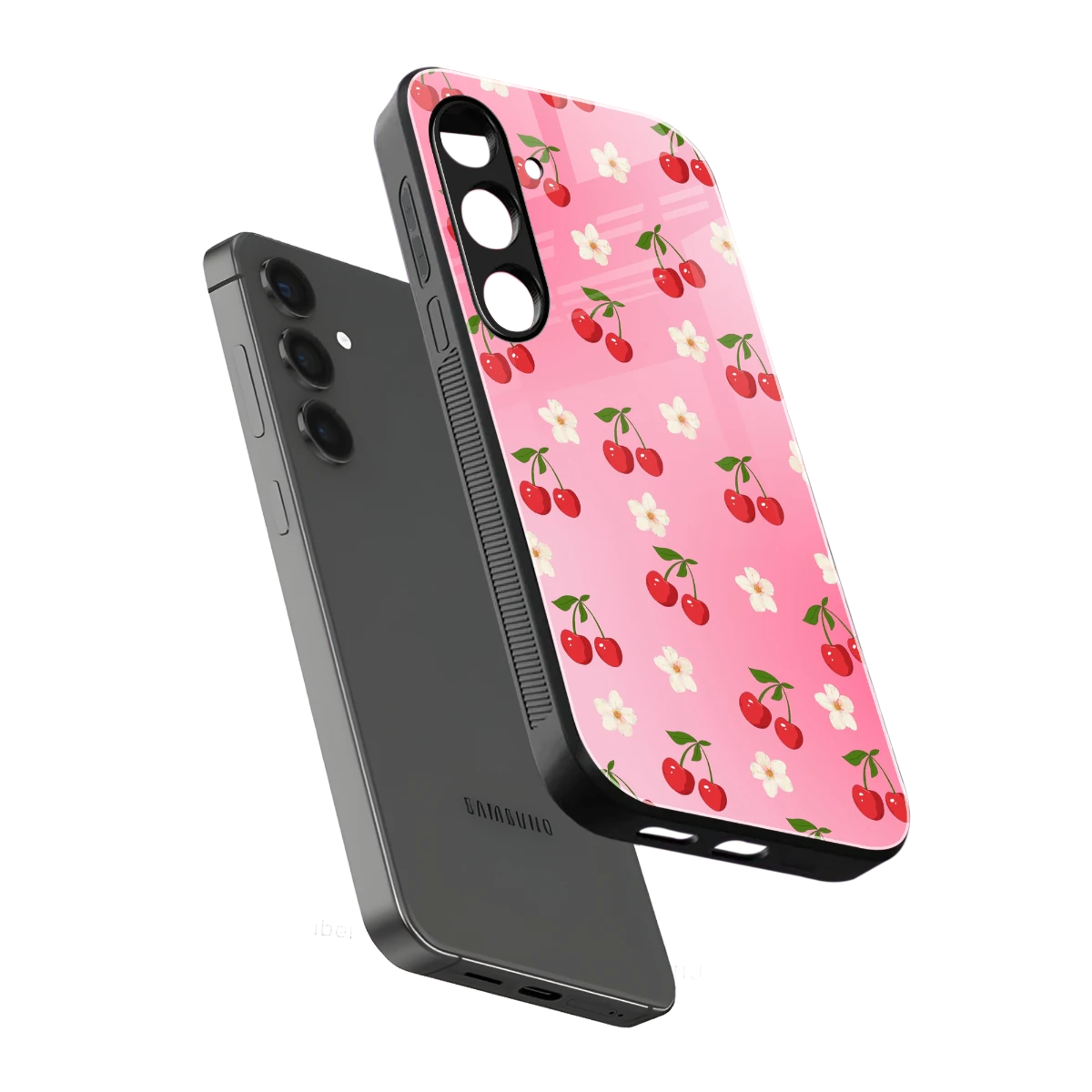 Berry Bliss sleek samsung galaxy s25 cover with tempered glass back and TPU edges