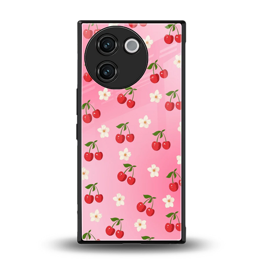 Berry Bliss back phone cover | glass case for vivo v30e