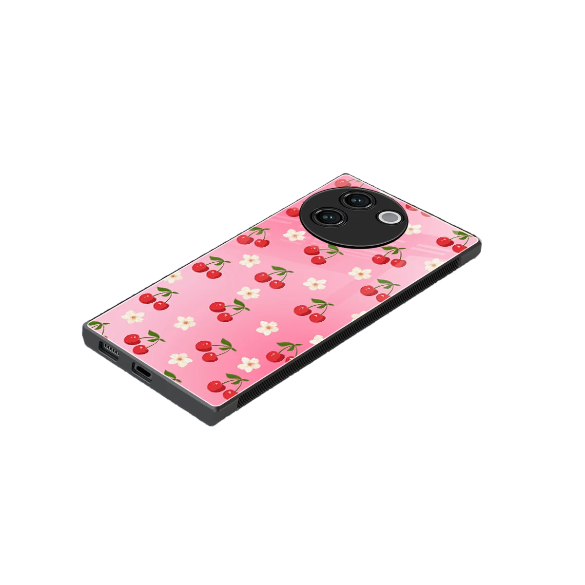 Berry Bliss stylish phone case for vivo v30e | glossy glass and slim fit