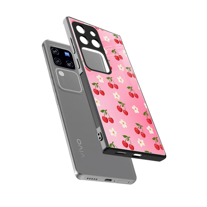 Berry Bliss sleekvivo v30 pro cover with tempered glass back and TPU edges