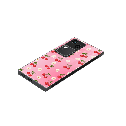 Berry Bliss stylish phone case for vivo v30 | glossy glass and slim fit