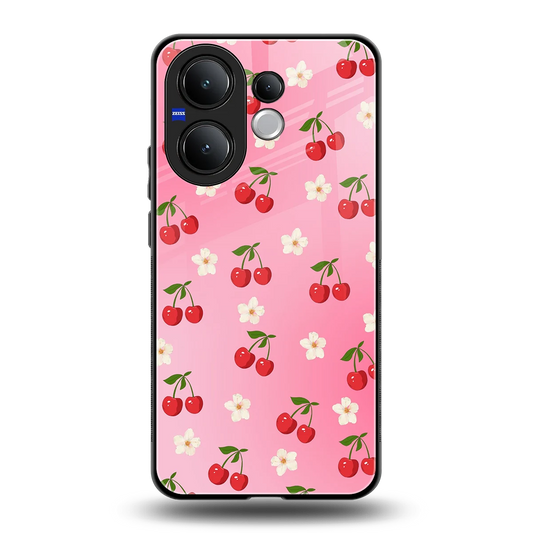 Berry Bliss back phone cover | glass case for vivo v60