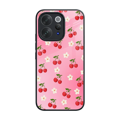 Berry Bliss back phone cover | glass case for vivo v70 elite