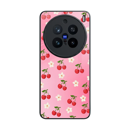 Berry Bliss back phone cover | glass case for vivo x200 pro