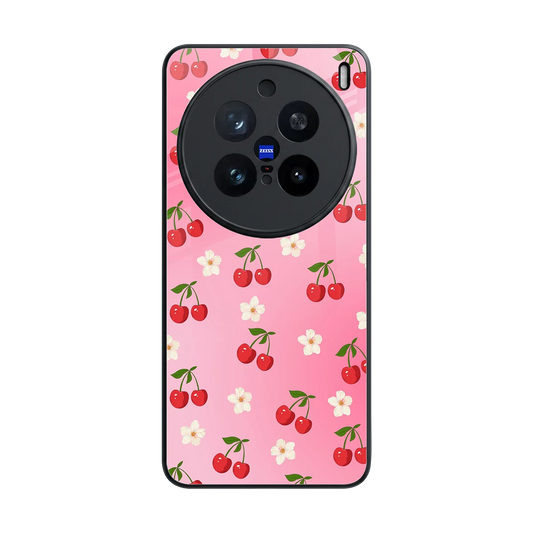 Berry Bliss back phone cover | glass case for vivo x200 pro