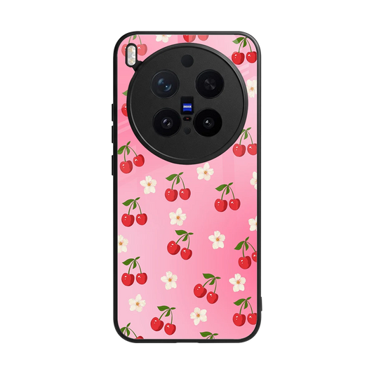 Berry Bliss back phone cover | glass case for vivo x300 pro
