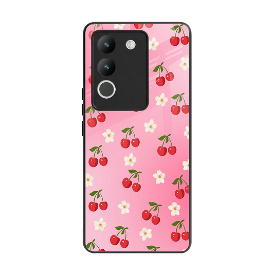 Berry Bliss back phone cover | glass case for vivo y200 5g