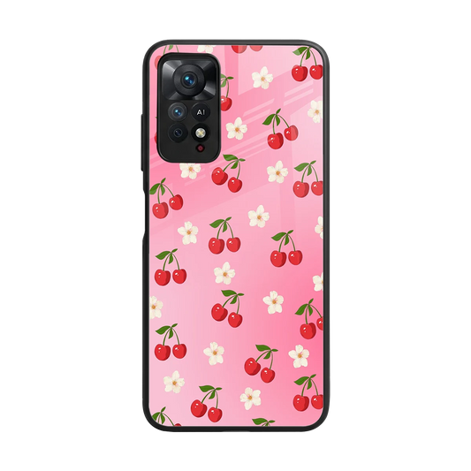 Berry Bliss back phone cover | glass case for redmi note 11 pro
