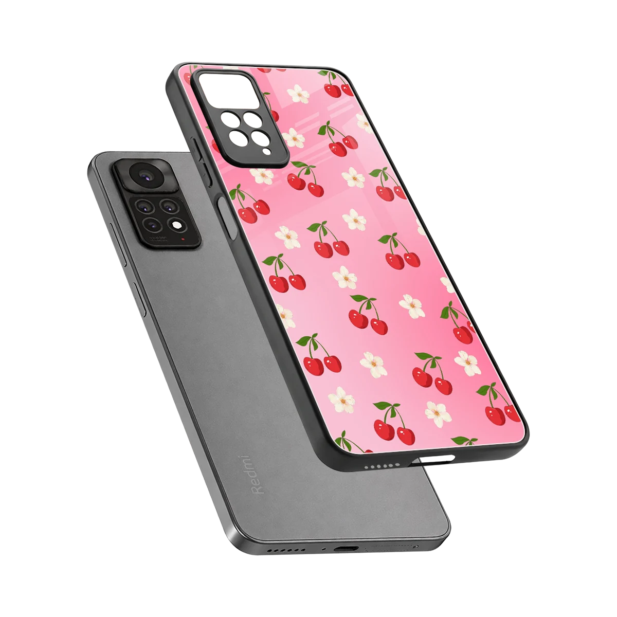 Berry Bliss sleek redmi note 11 pro cover with tempered glass back and TPU edges