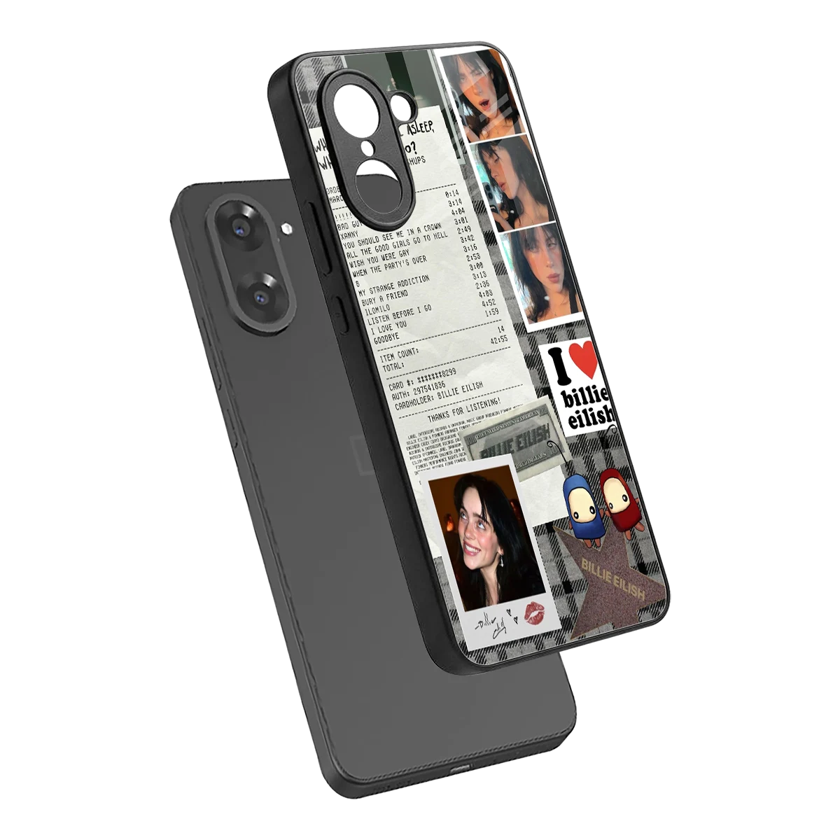 Billie Eilish sleek oneplus nord ce5 5g cover with tempered glass back and TPU edges
