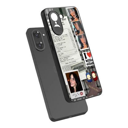 Billie Eilish sleek oneplus nord ce5 5g cover with tempered glass back and TPU edges