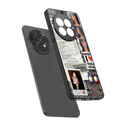 Billie Eilish sleek oneplus 13 cover with tempered glass back and TPU edges