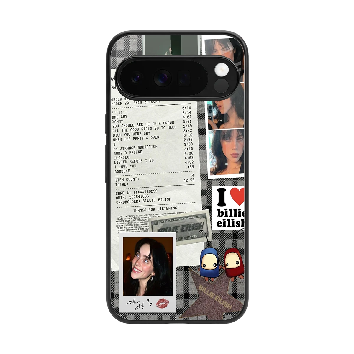 Billie Eilish back phone cover | glass case for google pixel 10 pro xl