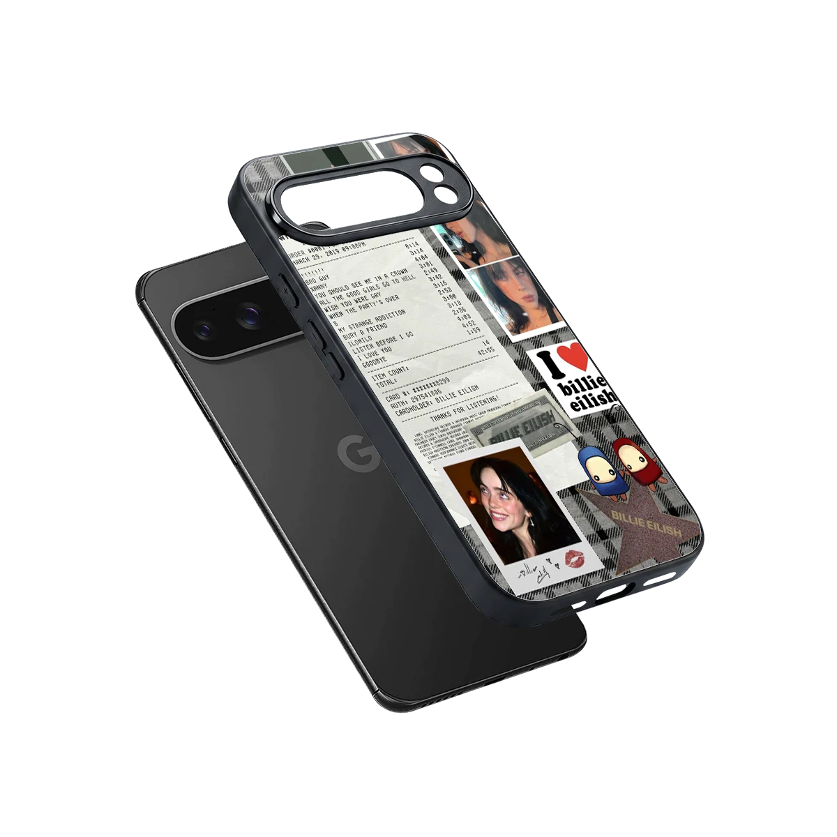 Billie Eilish sleek google pixel 10 pro xl cover with tempered glass back and TPU edges