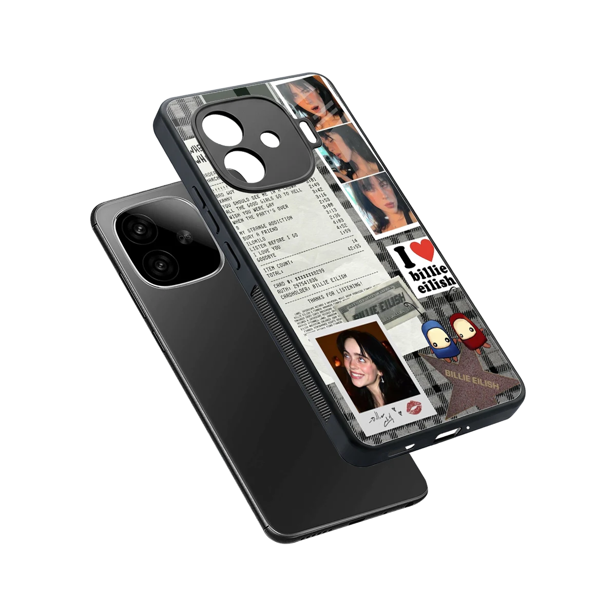 Billie Eilish sleek iqoo neo 10r 5g cover with tempered glass back and TPU edges