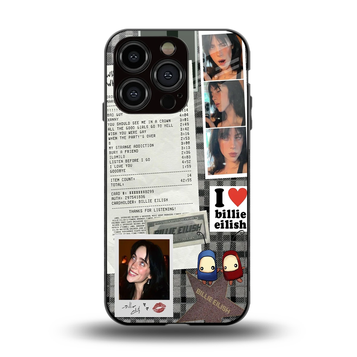 Billie Eilish back phone cover | glass case for iphone 13 pro