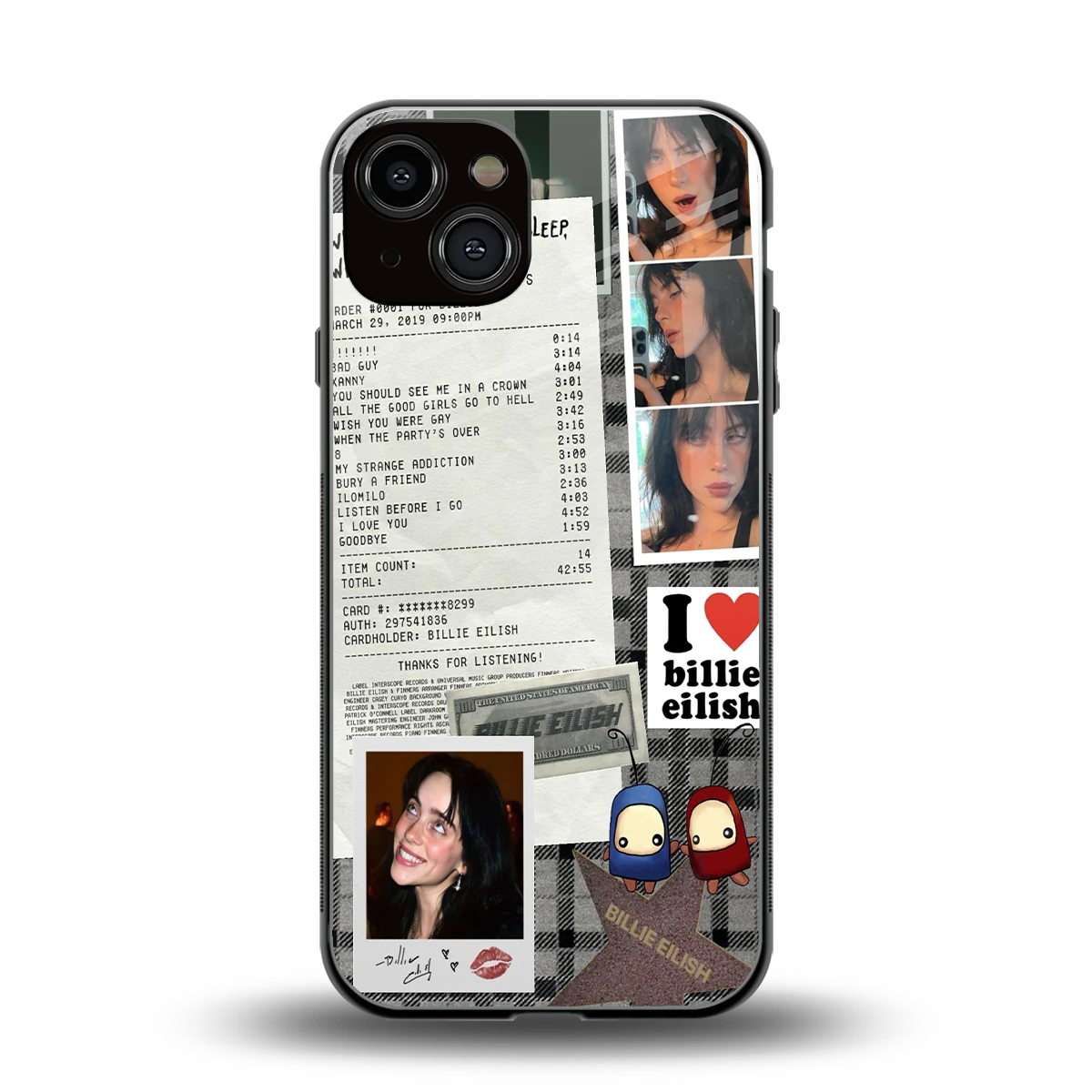 Billie Eilish back phone cover | glass case for iphone 14