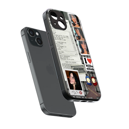 Billie Eilish sleek iphone 14 cover with tempered glass back and TPU edges