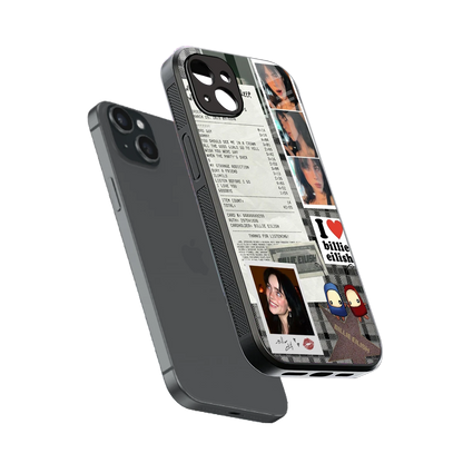 Billie Eilish sleek iphone 15 plus cover with tempered glass back and TPU edges