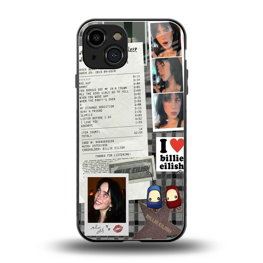 Billie Eilish back phone cover | glass case for iphone 15