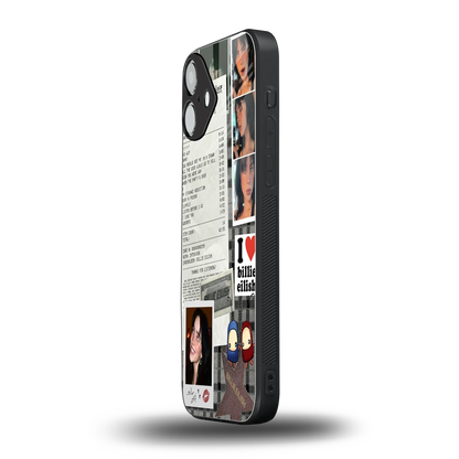 Billie Eilish iphone 16 plus mobile cover | shockproof glass phone case