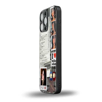 Billie Eilish iphone 16 pro max mobile cover | shockproof glass phone case