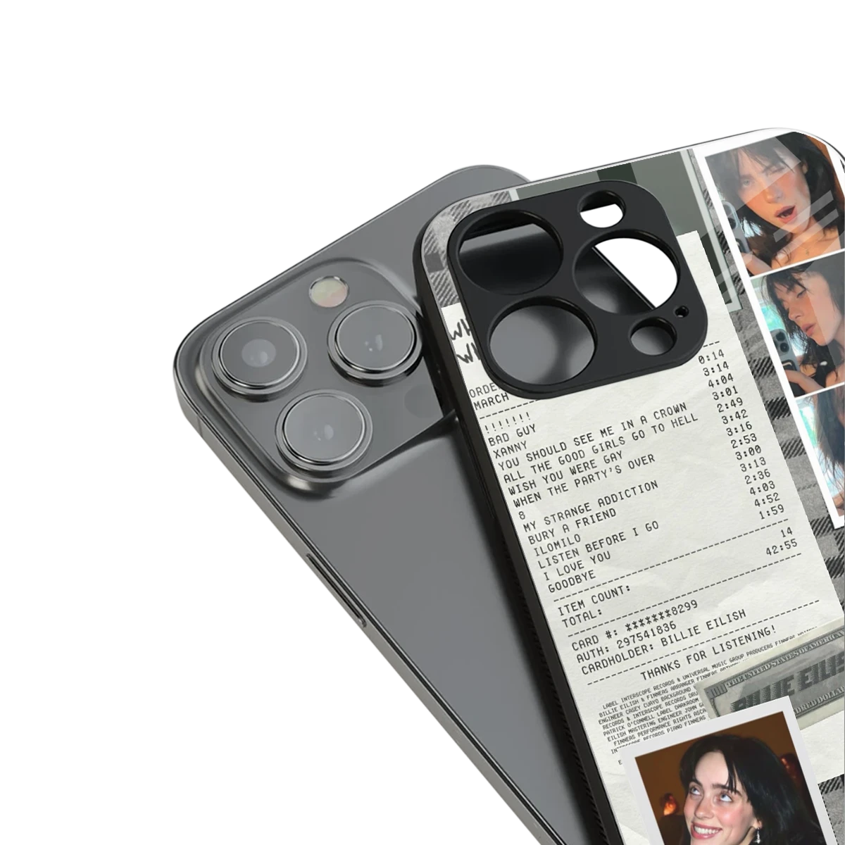 Billie Eilish stylish phone case for iPhone 16 | glossy glass and slim fit