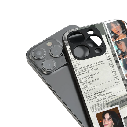 Billie Eilish stylish phone case for iphone 15 plus | glossy glass and slim fit