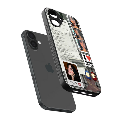 Billie Eilish sleek iPhone 16 cover with tempered glass back and TPU edges