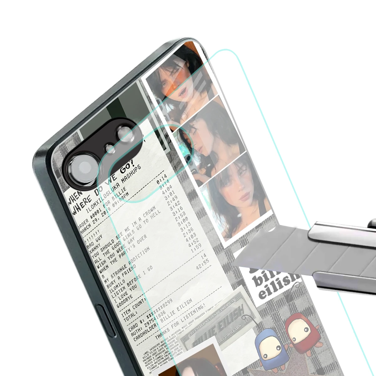 Billie Eilish stylish phone case for iphone 16e | glossy glass and slim fit