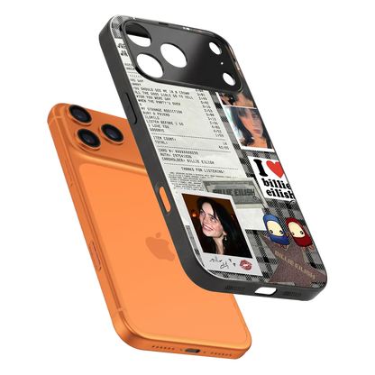 Billie Eilish sleek iphone 17 pro max cover with tempered glass back and TPU edges